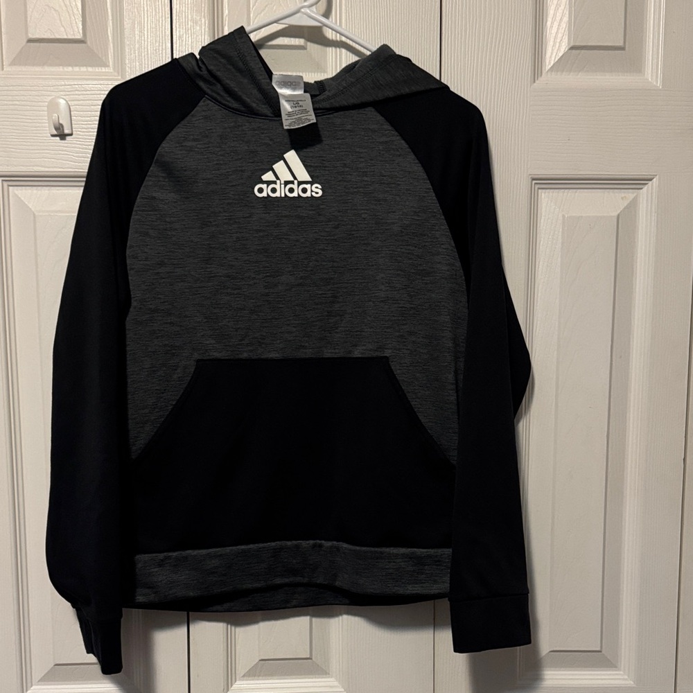 Adidas Boy’s Black and Gray Hoodie